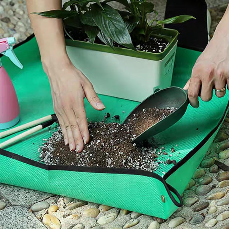 FANTIAN Potting Mat for Indoor Plant Transplanting, 29.5" X29.5" Waterproof Repotting Mat, Foldable Soil Change Mat Gardening Planting Mat - Gifts for Plant Lovers - Image 5